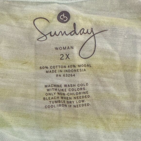 Sunday Brand Women's Shirt Multicolor Stripes Size 2X - Picture 3 of 3